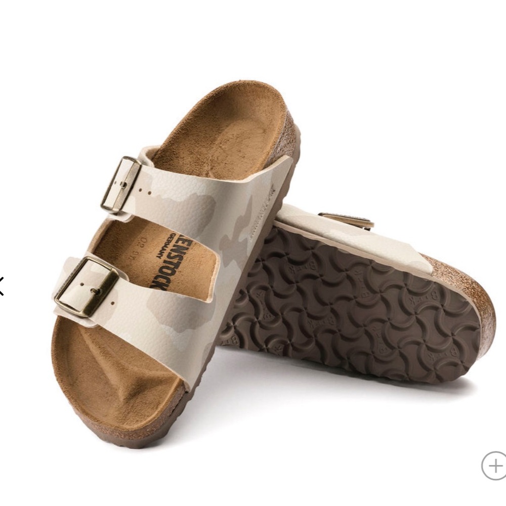 NWT Birkenstock Arizona Birko-Flor Sandals in Desert Soil Camo Sand Size 37